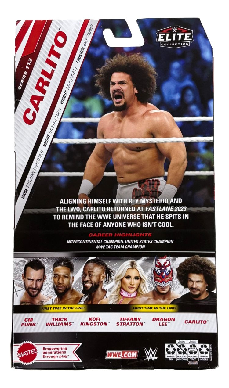 Carlito Signed WWE Elite Collection Series 113 Action Figure JSA QR Hologram