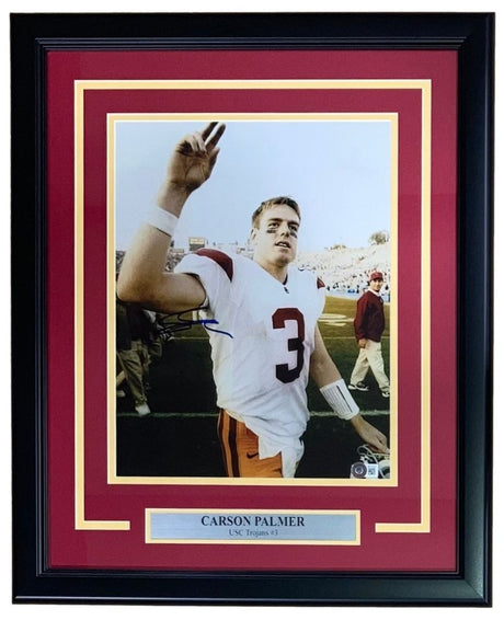 Carson Palmer Signed Framed 11x14 USC Trojans Photo BAS - Sports Integrity
