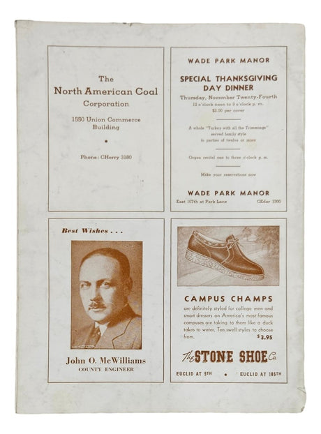 Case vs Western Reserve November 24 1938 Official Game Program - Sports Integrity