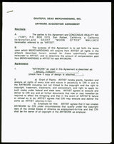 Jerry Garcia Signed 3 Page Grateful Dead Merchandising Agreement PSA #AA01915