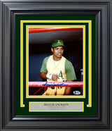 Reggie Jackson Autographed Framed 8x10 Photo Oakland A's Beckett BAS Stock #220493