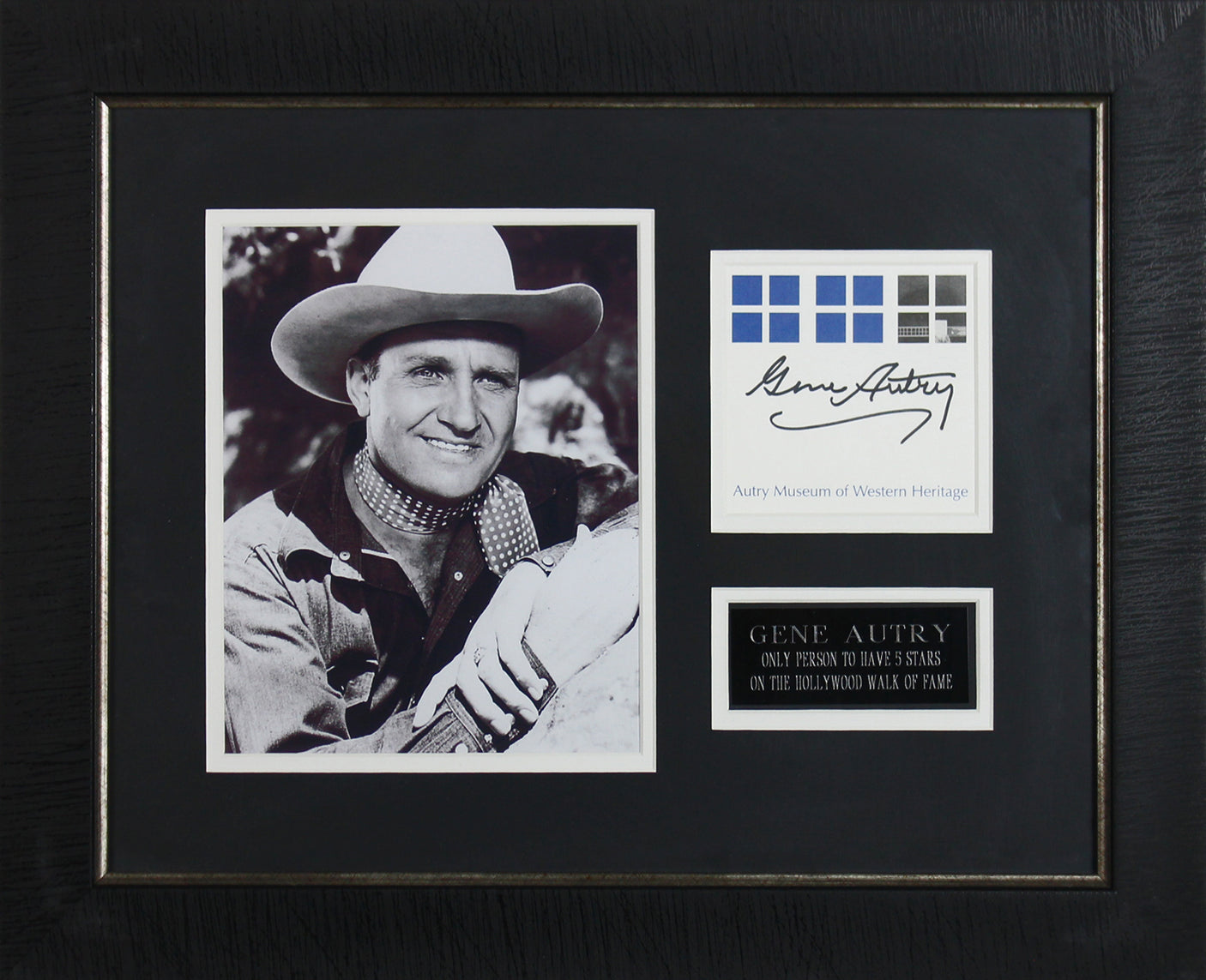 Gene Autry Authentic Signed & Framed 4.5x4.5 Postcard BAS #A03631
