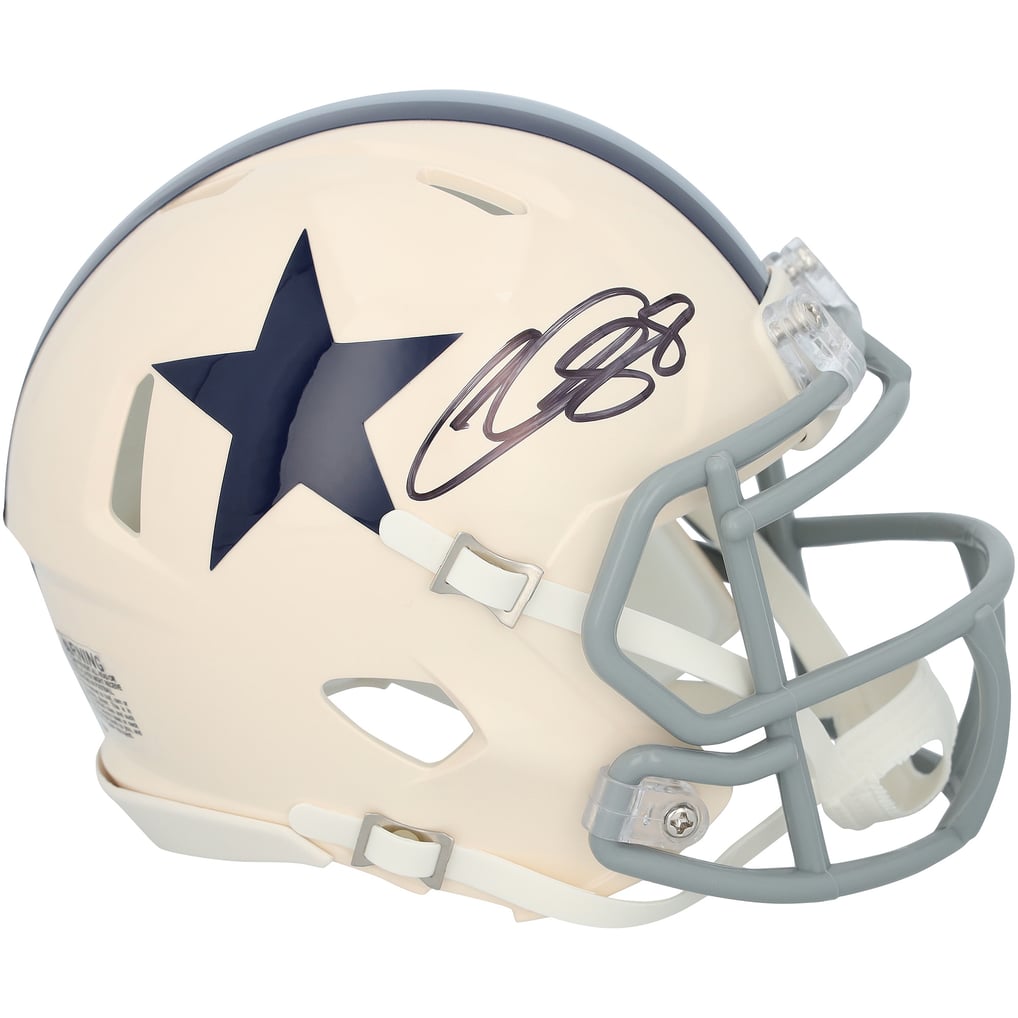 CeeDee Lamb Autographed Dallas Cowboys RETRO Speed Mini Helmet Fanatics