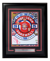 John Cena Signed In Red Framed 11x14 WWE Farewell Photo BAS