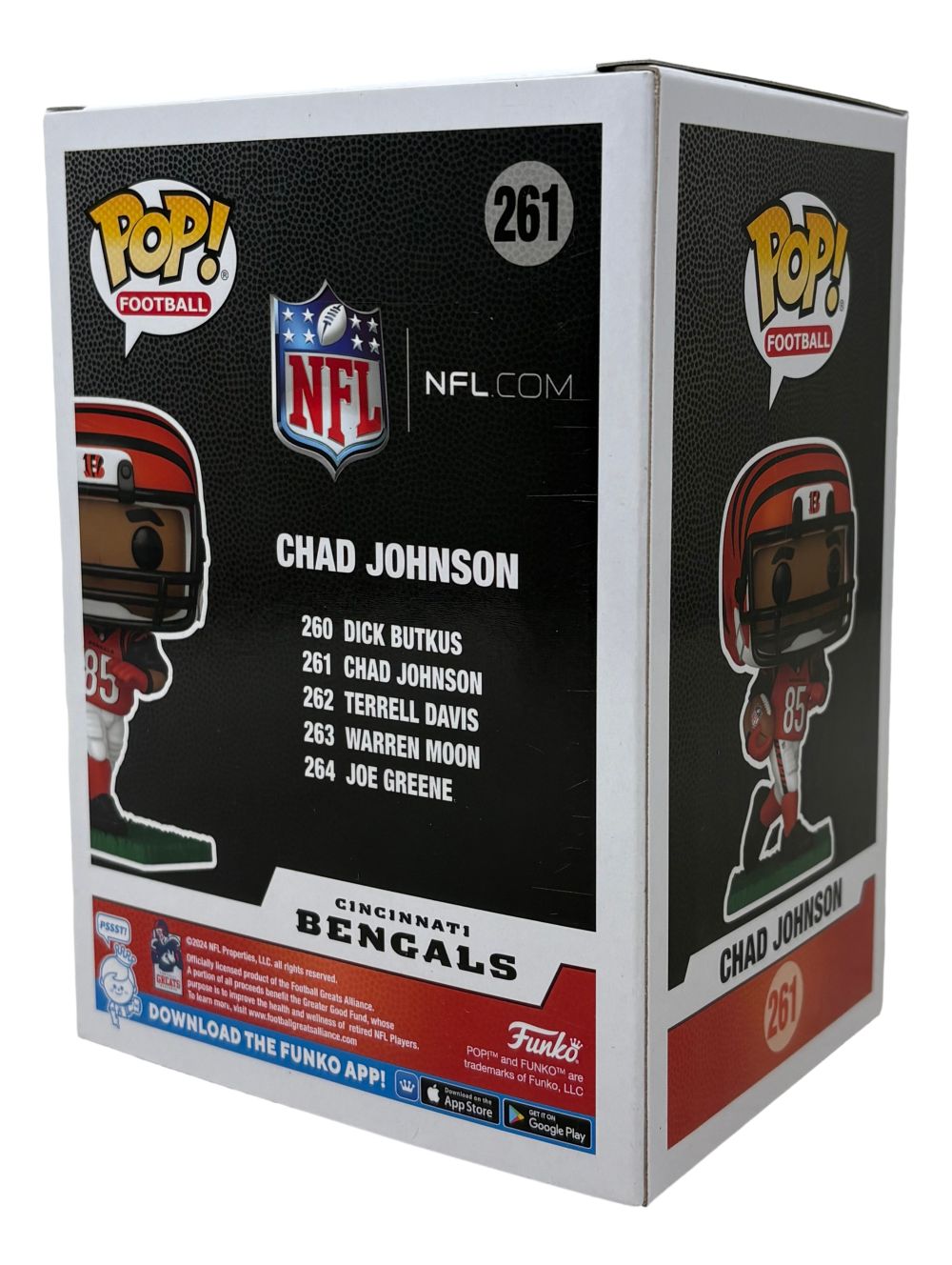 Chad Johnson Signed Cincinnati Bengals Funko Pop #261 BAS