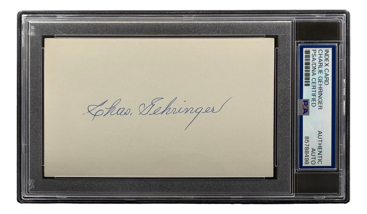Charlie Gehringer Detroit Tigers Signed Index Card PSA/DNA