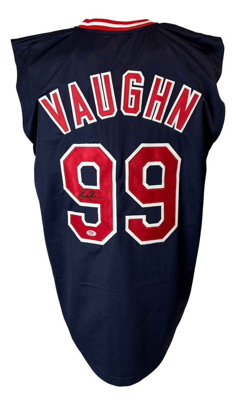 Charlie Sheen Major League Signed Navy Sleeveless Baseball Jersey PSA/DNA