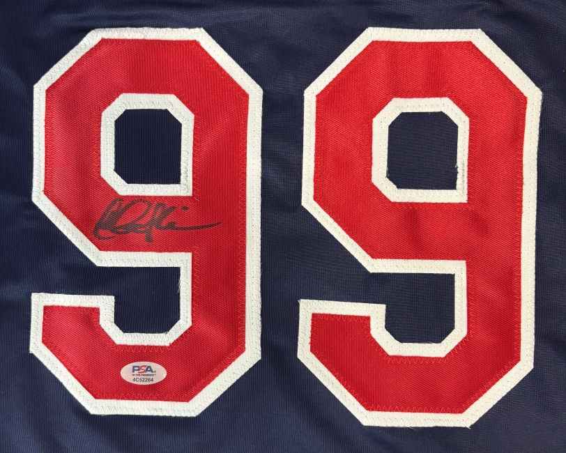 Charlie Sheen Major League Signed Navy Sleeveless Baseball Jersey PSA/DNA