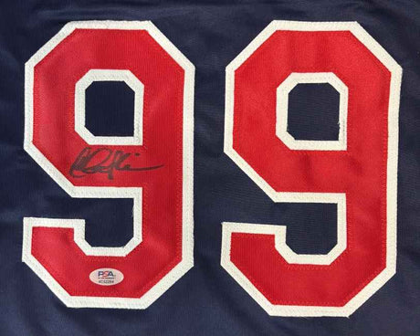 Charlie Sheen Major League Signed Navy Sleeveless Baseball Jersey PSA/DNA