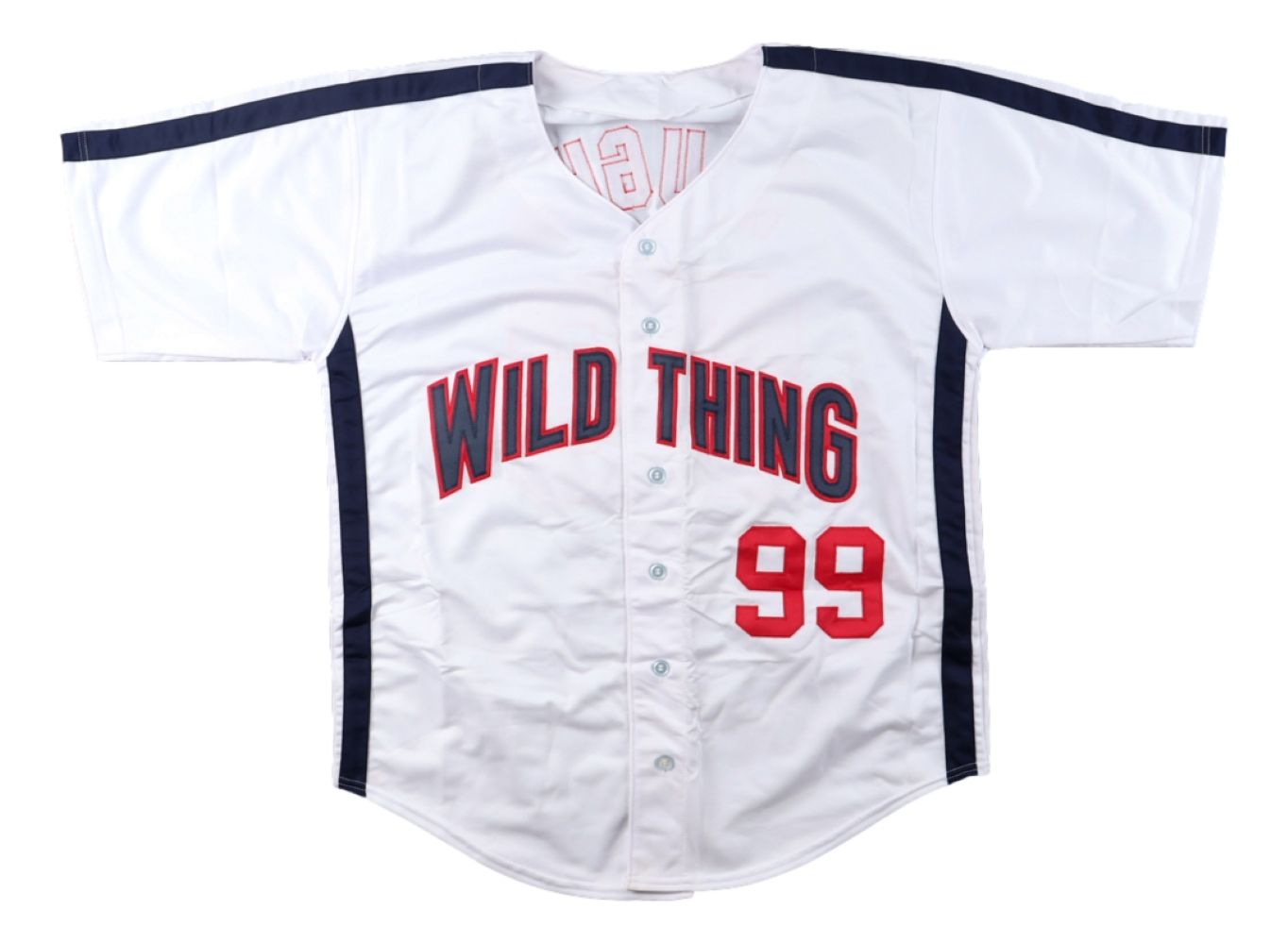 Charlie Sheen Major League Signed White Rick Vaughn Baseball Jersey BAS