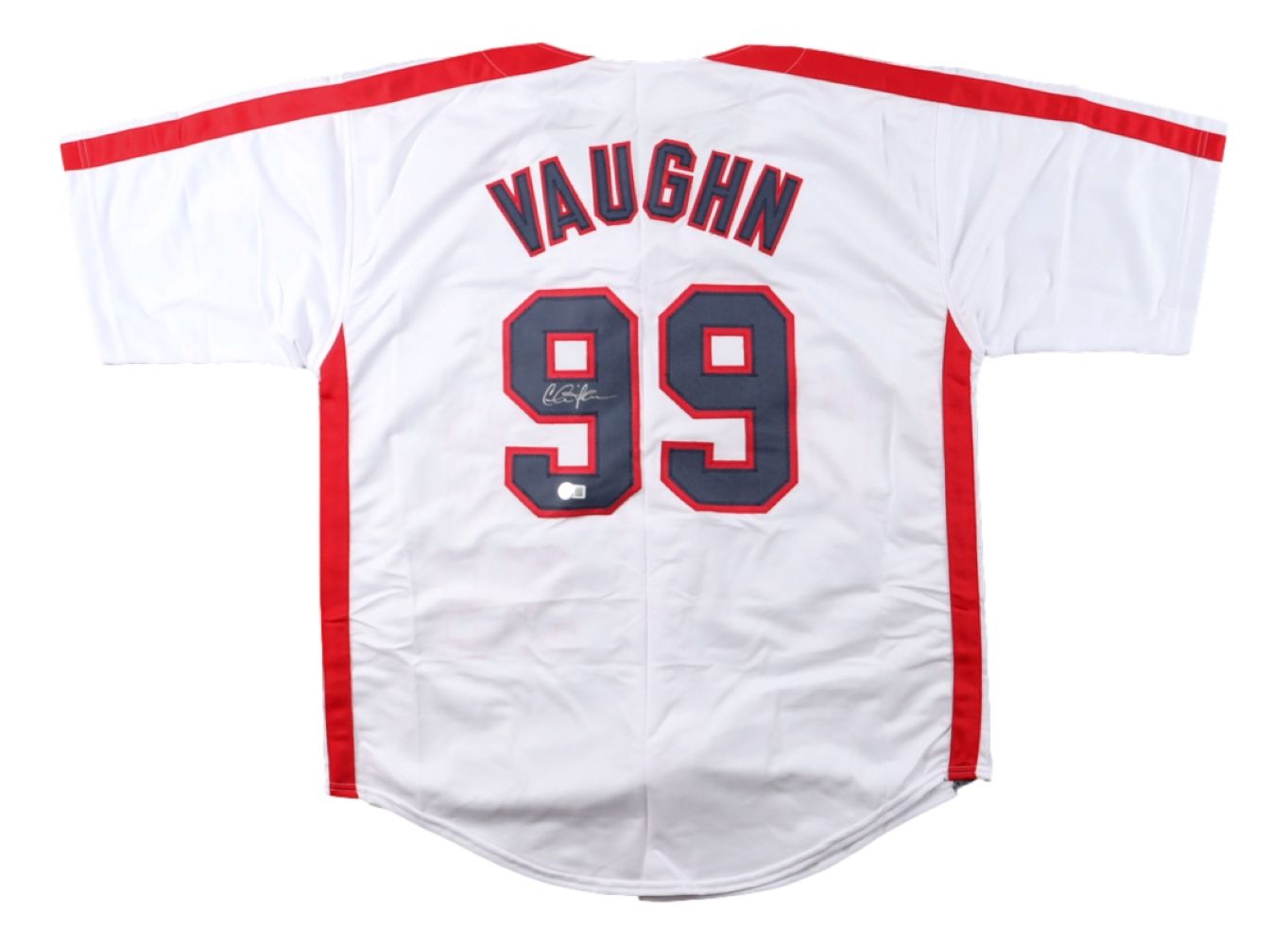 Charlie Sheen Major League Signed White Rick Vaughn Baseball Jersey BAS