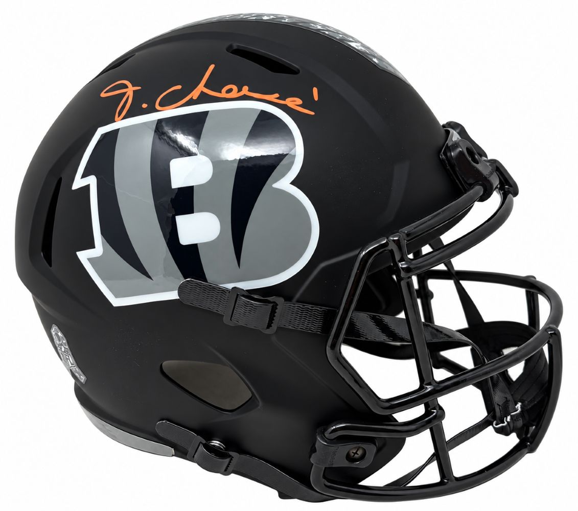 Ja'Marr Chase Signed Bengals FS Salute To Service Replica Speed Helmet BAS