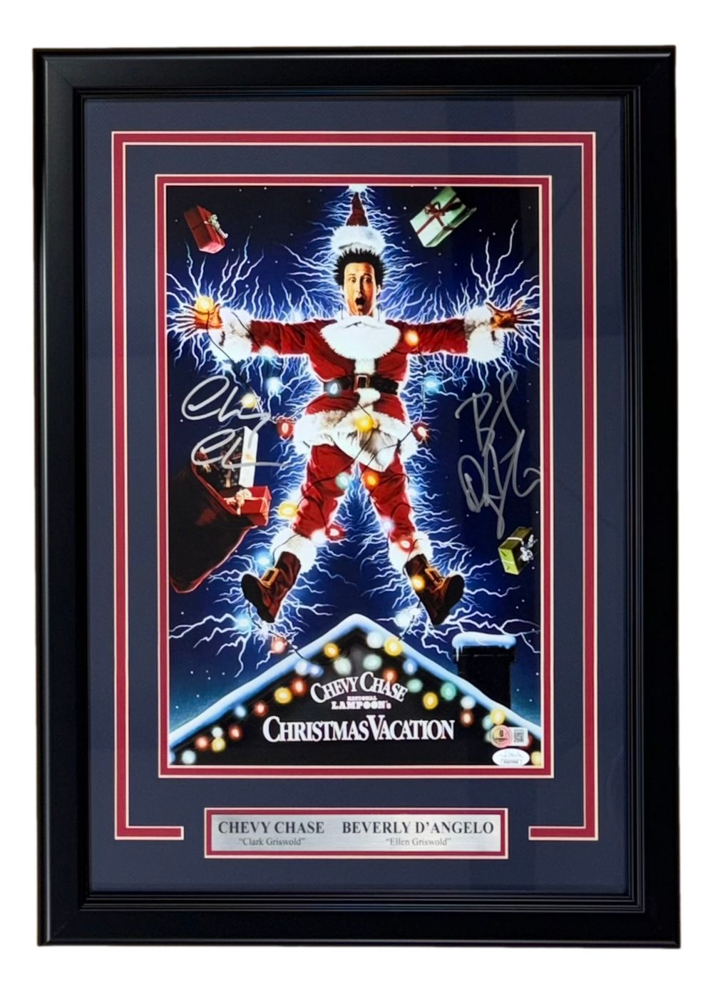 Chevy Chase Beverly D'Angelo Signed Frame 11x17 Christmas Vacation Photo JSA+BAS