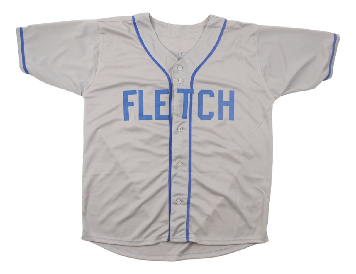 Chevy Chase Signed Los Angeles Gray Fletch Baseball Jersey BAS
