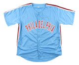 Chase Utley Philadelphia Signed Light Blue Baseball Jersey BAS