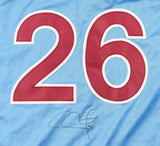 Chase Utley Philadelphia Signed Light Blue Baseball Jersey BAS