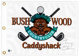 Chevy Chase Signed Bush Wood Caddyshack Golf Flag BAS