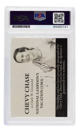 Chevy Chase Signed 1983 National Lampoons Vacation Suitcase Trading Card PSA/DNA 141 - Sports Integrity