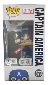 Chris Evans Signed Captain America Avengers Endgame Funko Pop #573 BAS LOA - Sports Integrity