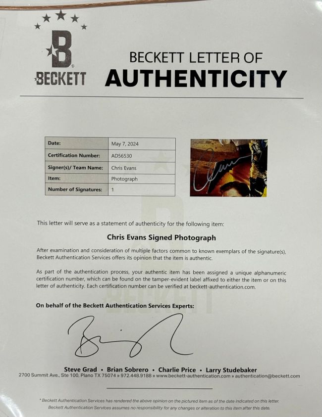 Chris Evans Signed Framed 16x20 Captain America Collage Photo 2 BAS LOA