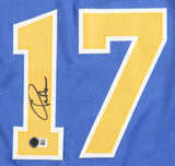 Chris Mullin Golden State Signed Blue Basketball Jersey BAS