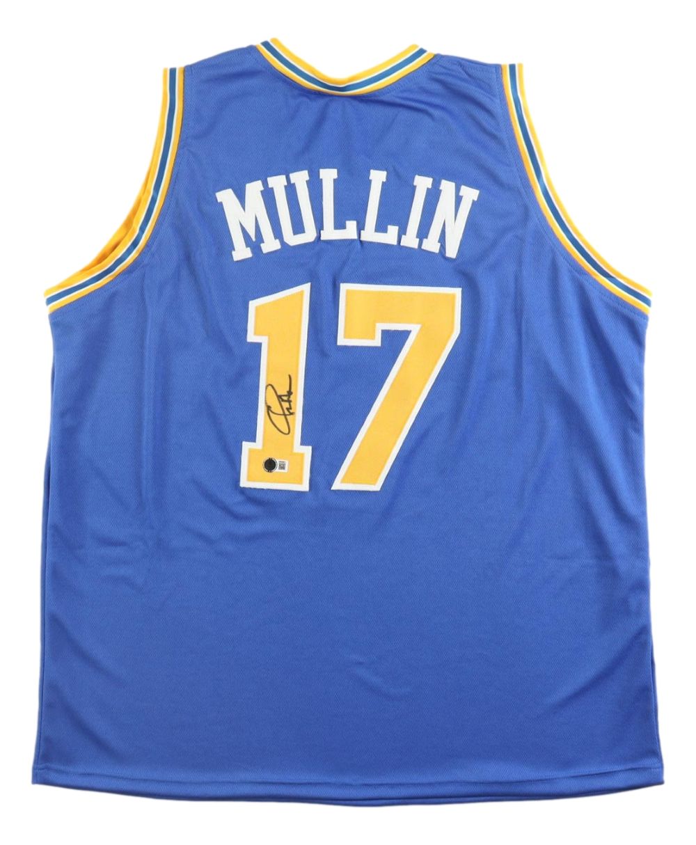 Chris Mullin Golden State Signed Blue Basketball Jersey BAS