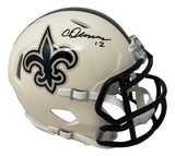 Chris Olave Signed New Orleans Saints RETRO Mini Speed Helmet BAS