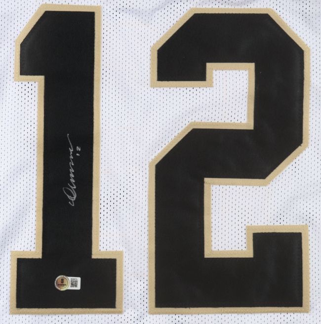 Chris Olave New Orleans Signed White Football Jersey BAS