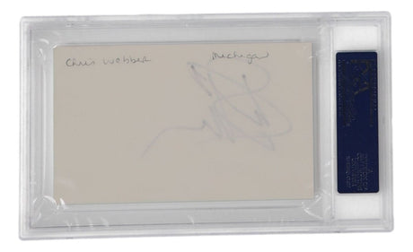 Chris Webber Michigan Wolverines Signed Slabbed Index Card PSA/DNA - Sports Integrity