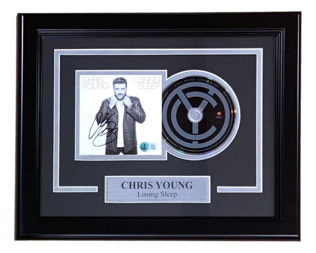 Chris Young Signed Framed Losing Sleep CD Booklet by Sports Integrity, featuring a signed cover, CD, and nameplate—authenticated by BAS.