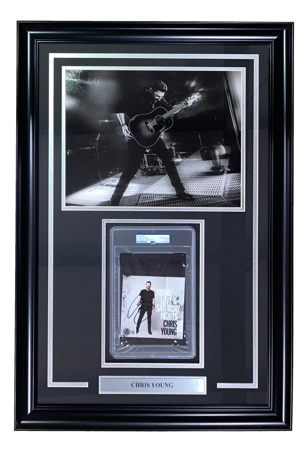 Chris Young Signed Framed Young Love & Sat Nights CD Booklet w/ 11x14 Photo PSA