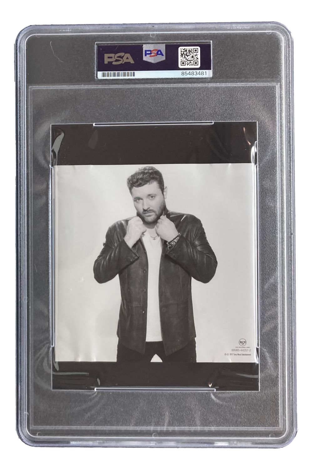 A Chris Young Signed Slabbed Losing Sleep CD Booklet by Sports Integrity, encased in a clear plastic PSA graded holder.