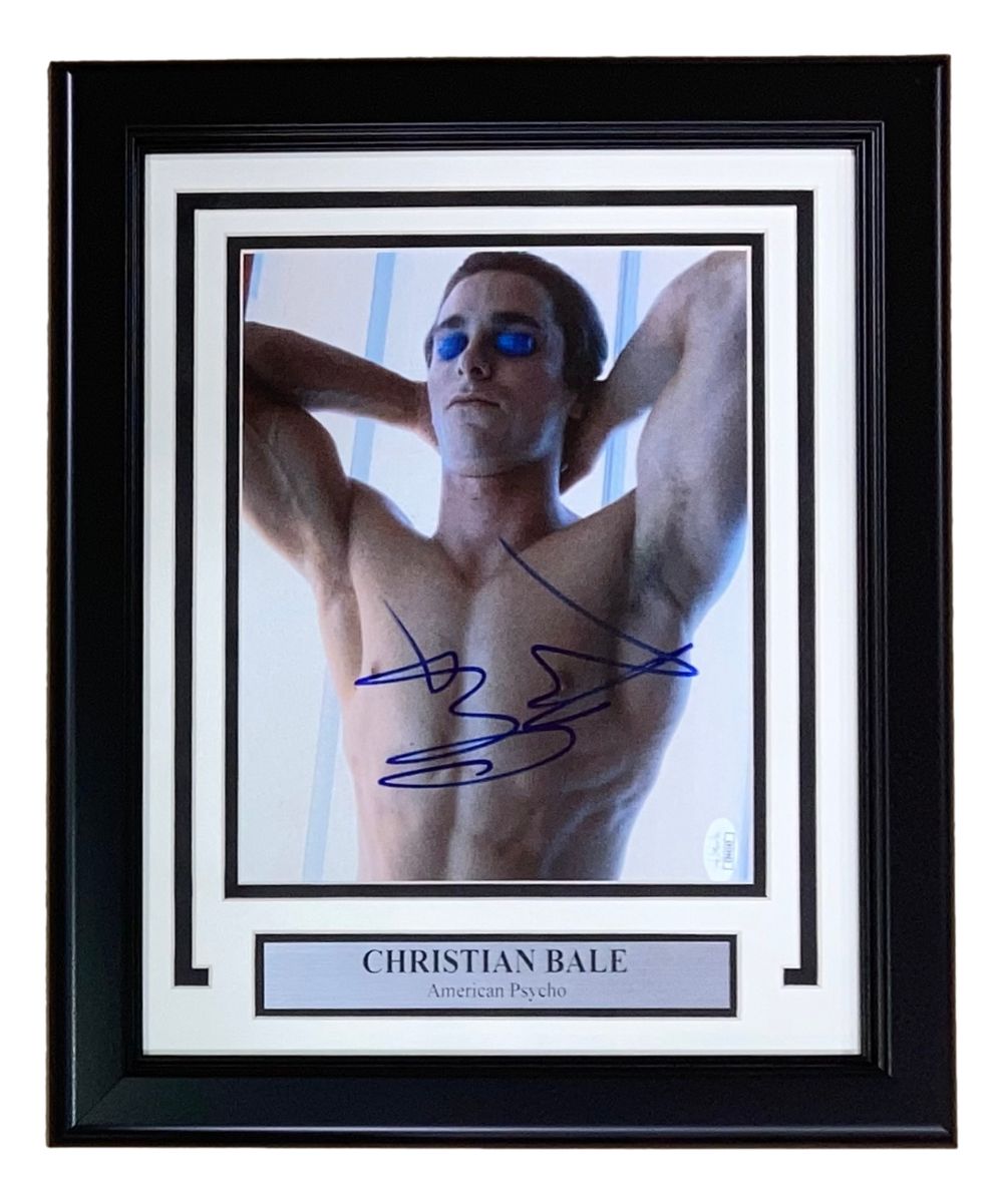 Christian Bale Signed Framed 8x10 American Psycho Photo JSA