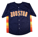 Christian Javier Houston Signed Navy Baseball Jersey Game 4 No Hitter BAS
