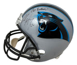 Christian McCaffrey Twice Signed Panthers Full Size Replica Helmet JSA Hologram