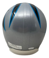 Christian McCaffrey Twice Signed Panthers Full Size Replica Helmet JSA Hologram