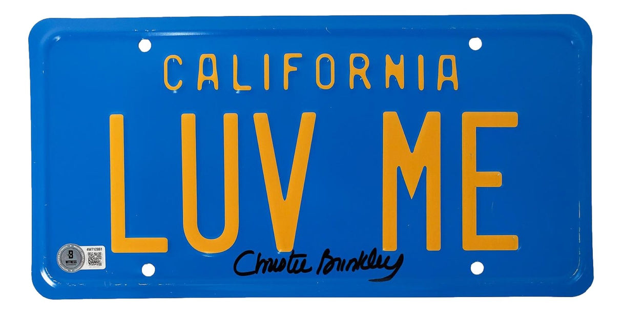 Christie Brinkley Signed LUV ME California License Plate Prop BAS