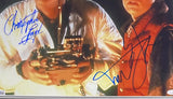 Michael J Fox & Lloyd Signed Framed 16x20 Back to the Future Photo BAS+JSA