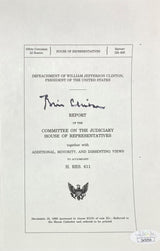 The Bill Clinton Signed Autographed Political 5x8 Impeachment Letter by Sports Integrity features his signature and is authenticated by JSA.