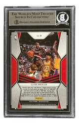 Clyde Drexler Signed 2018/19 Panini Prizm #8 Portland Trailblazers Trading Card BAS