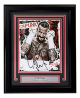 CM Punk Signed Framed 8x10 WWE Collage Photo JSA QR