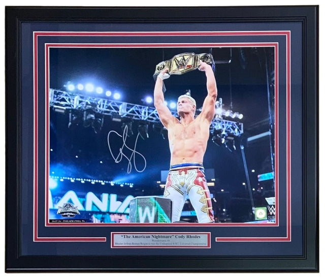 Cody Rhodes Signed Framed 16x20 WWE Wrestlemania 40 Photo Fanatics - Sports Integrity