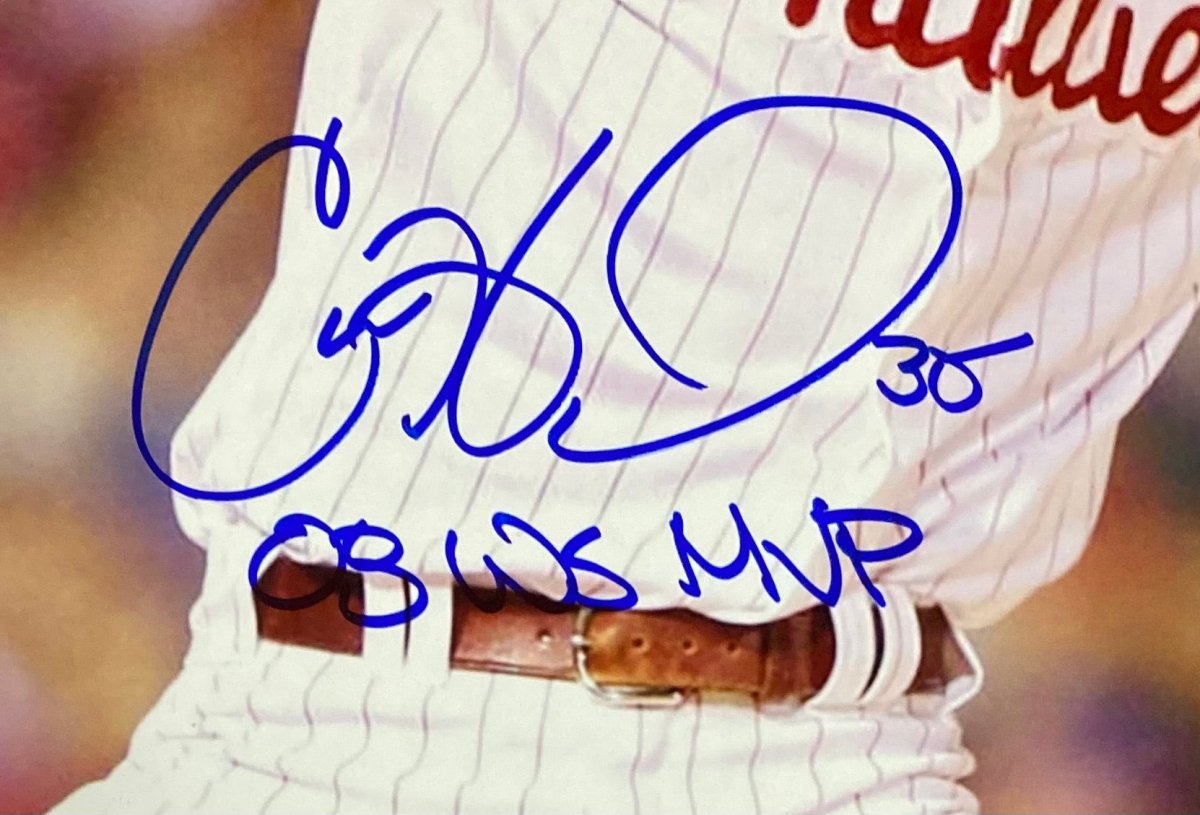 Cole Hamels Signed 16x20 Philadelphia Phillies Photo 08 WS MVP Inscribed BAS ITP - Sports Integrity