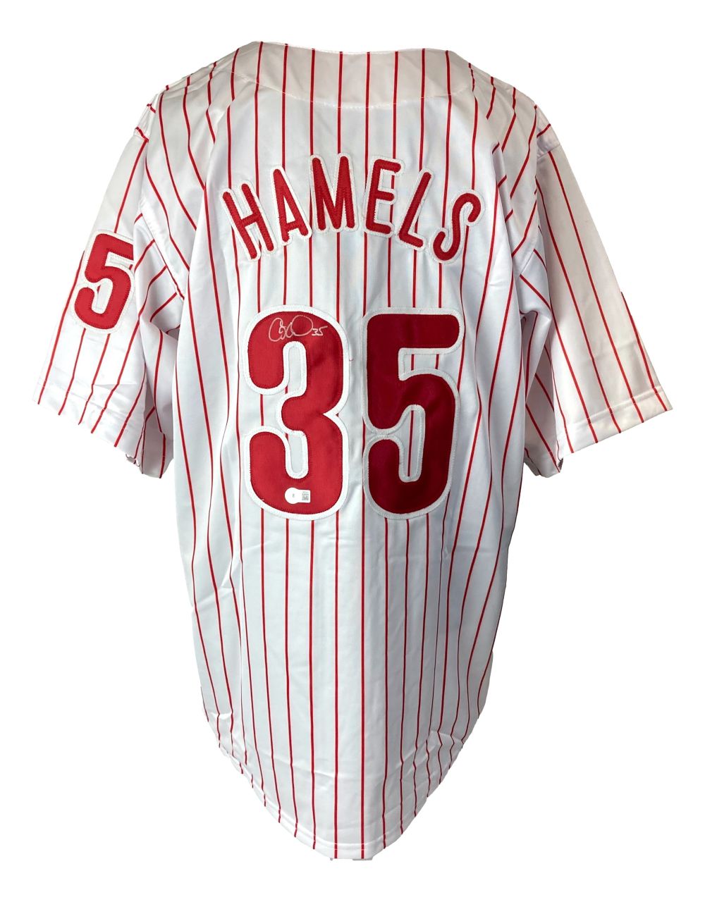 Cole Hamels Philadelphia Signed White Baseball Jersey BAS
