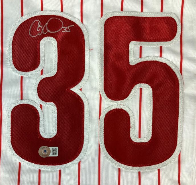 Cole Hamels Philadelphia Signed White Baseball Jersey BAS