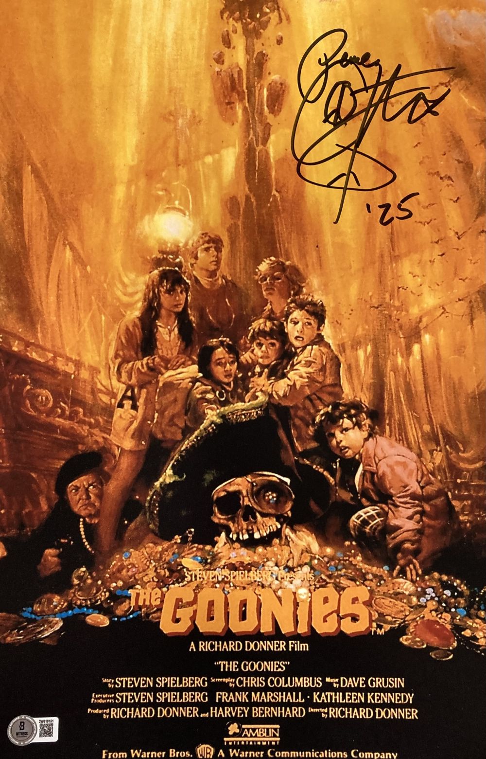 Corey Feldman Signed 11x17 The Goonies Photo Peace Inscribed BAS