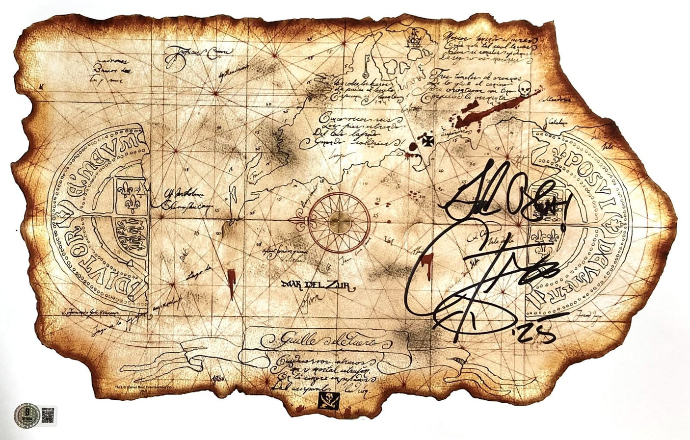 Corey Feldman Signed 11x17 The Goonies Map Photo God Bless Inscribed BAS