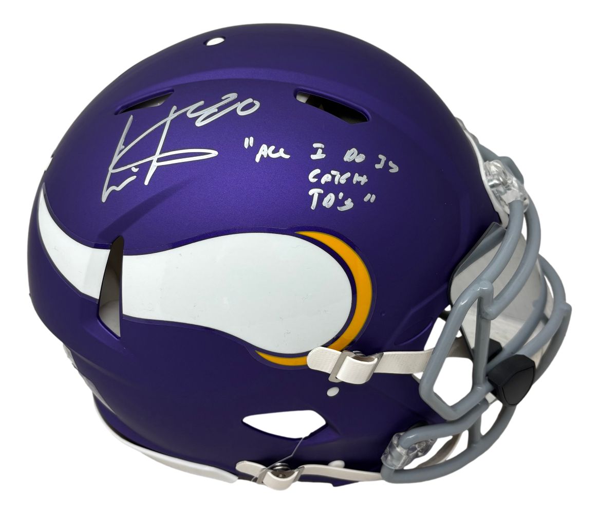 Cris Carter Signed Vikings FS Auth Speed Helmet All I Do Is Catch TDs Fanatics