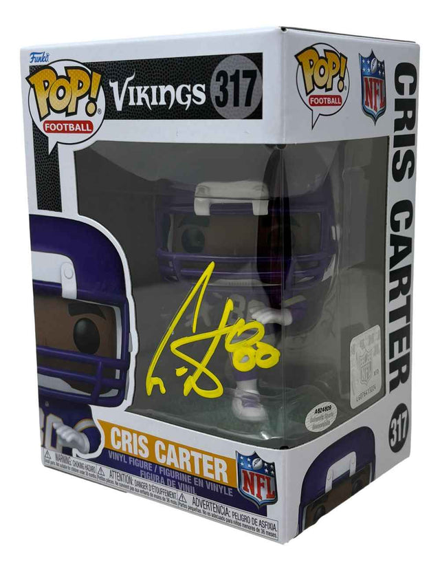 Cris Carter Signed Minnesota Vikings Funko Pop #317 Schwartz