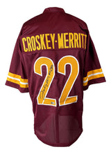 Jacory Croskey-Merritt Washington Signed Burgundy Football Jersey BAS